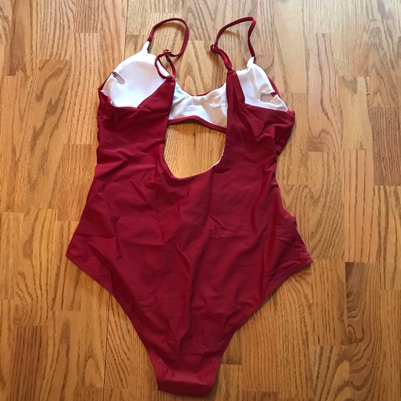NWT Zaful Red Wine Swimsuit (XL) - Picture 7 of 15